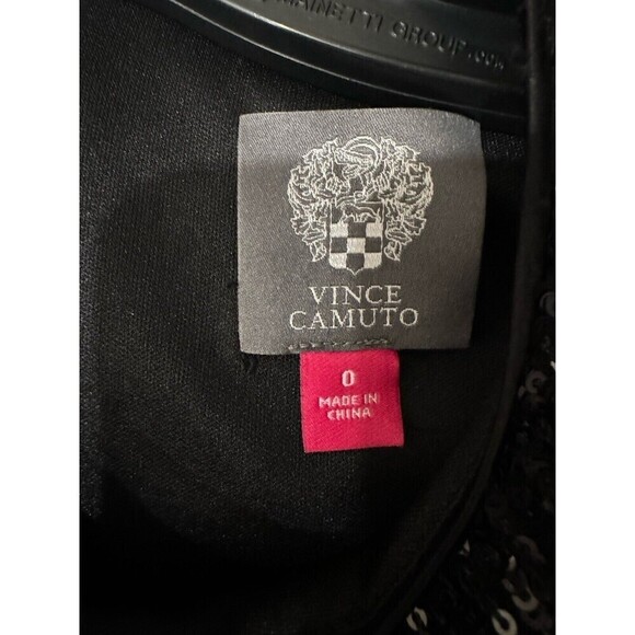 Vince Camuto dress sequined Black 3/4 Balloon Sleeve Crew Neck Sequin size 0 - Picture 8 of 15
